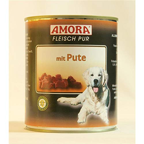 Amora Dog Fleisch pur Pute | 6 x 800g Hundefutter