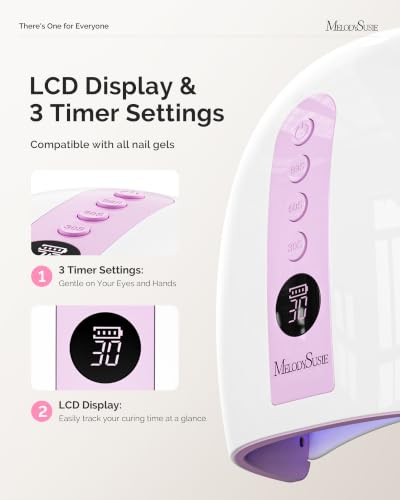 Image of MelodySusie P‑Plus30B UV Nail Lamp for Gels with 3 Timer Smart Sensor