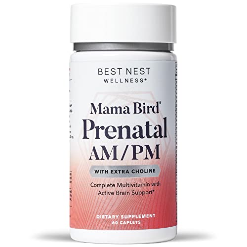 Mama Bird AM/PM Prenatal Vitamins, Methylfolate (Folic Acid), Choline, Natural ...