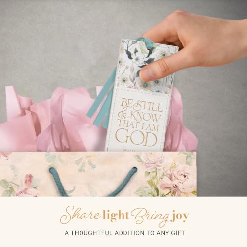 Image of Christian Art Gifts Cute Faux Leather Bookmark for Women: Be Still & Know