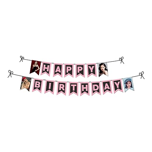 Image of PRETTY UR PARTY BlackPink Party Decorations Kit-80 pcs Include Bunting, Poster, Balloons, Thank You, Centerpiece, Danglers Caps, Party Supplies, K-Pop Birthday Decor, DIY Bday Decoration for Kids