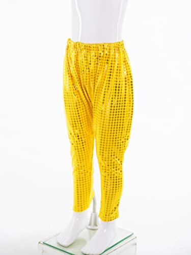 Kids Girls Boys Shiny Harem Pants Metallic Trouses High Waist Hip Hop Jazz Dancing Performance Radish Pants4