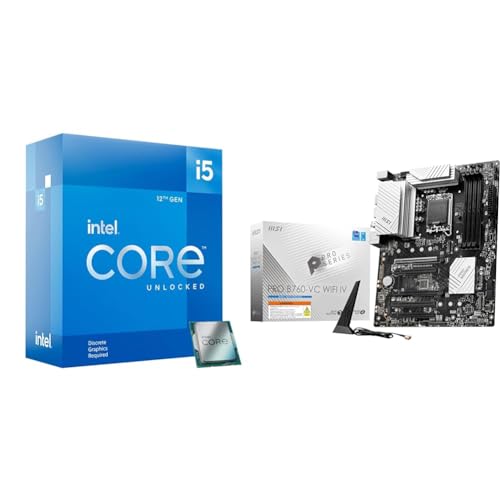 Image of Intel Core i5-12600KF Desktop Processor + MSI PRO B760-VC WiFi IV ProSeries Motherboard