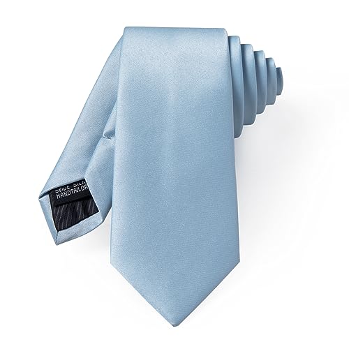 Image of YourTies Skinny Ties for Men Satin 2.4 inch Slim Necktie with Pocket Square Tie Clip Set Solid Color Wedding Party Business