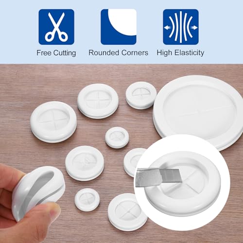 Œillets en caoutchouc 38 mm blanc lot de 8 passe-câbles