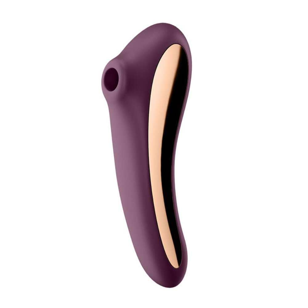 Satisfyer Dual Kiss 2:1 vibrador + vibrador de ondas de presión | Juguetes sexuales | Resistente al agua (IPX7) | Recargable | Estimulación intensiva para la mujer | Silicona médica en color morado