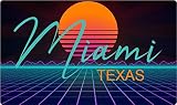 Miami Texas 2 X 1.25-Inch Vinyl Decal Stiker Retro Neon Design