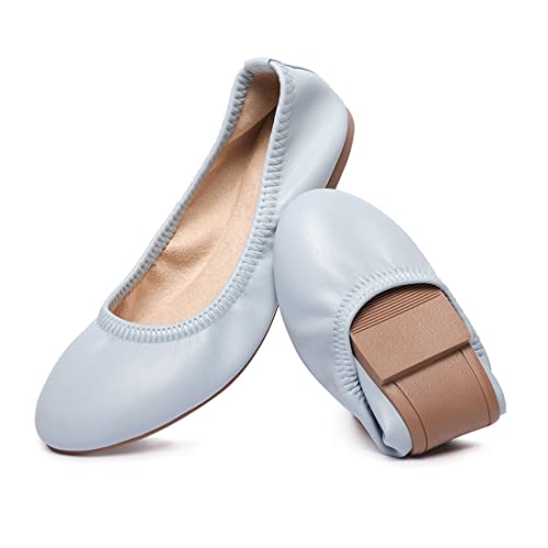 Image of LM Women's Ballet Flats Round Toe Slip On Flats Shoes Casual Dress Shoes Foldable Portable Travel Ballet Flat