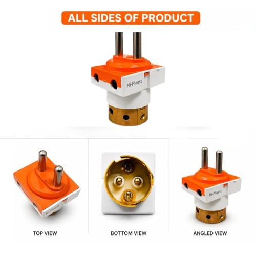 Image of Hi-Plasst 2 Pin to B22 Bulb Holder Adapter with Dual Socket | Multi Pendant Converter | Brass Connector | Suitable for Indian Sockets (20)