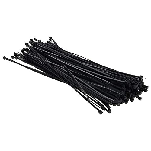 MroMax Cable Zip Ties 7.87 Inch x 0.08 Inch(L x W) UV Resistant Self-Locking Nylon Tie Wraps for Multi-Purpose Use Indoor and Outdoor, Black 150pcs