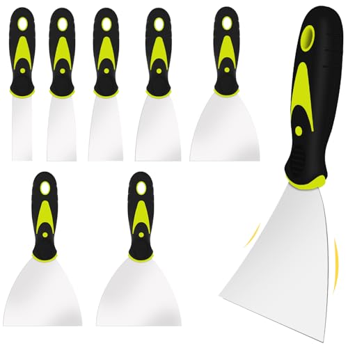 8 Stücke Putty Messer Spachtel Set, Malerspachtel Universalspachtel Gipser Spachtel Edelstahl, Schaber Palettenmesser zum Tapeten und Wände Abkratzen (1, 1,5, 2, 2,5, 3, 4, 5, 6 Zoll Breit)