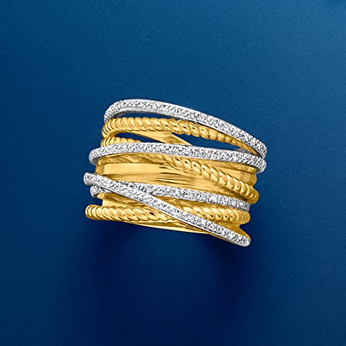 Ross-Simons 0.25 ct. t.w. Diamond Highway Ring in 18kt Yellow Gold Over Sterling Silver4