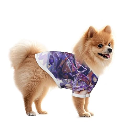 犬服 犬用Tシャツ 原神げんしん 雷電将軍 小型犬 タンクトップ ペット 犬 猫服 かわいい シャツ ドッグウェア 洋服 可愛い 子犬 チワワ 服 脱毛保護 お散歩