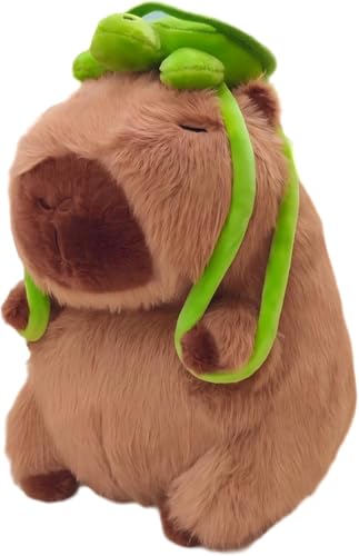 Capybara Plush Stuffed Animal With Turtle Backpack Capybara Plush Toy Birthday Decorations Cute Toy For Girls And Boys