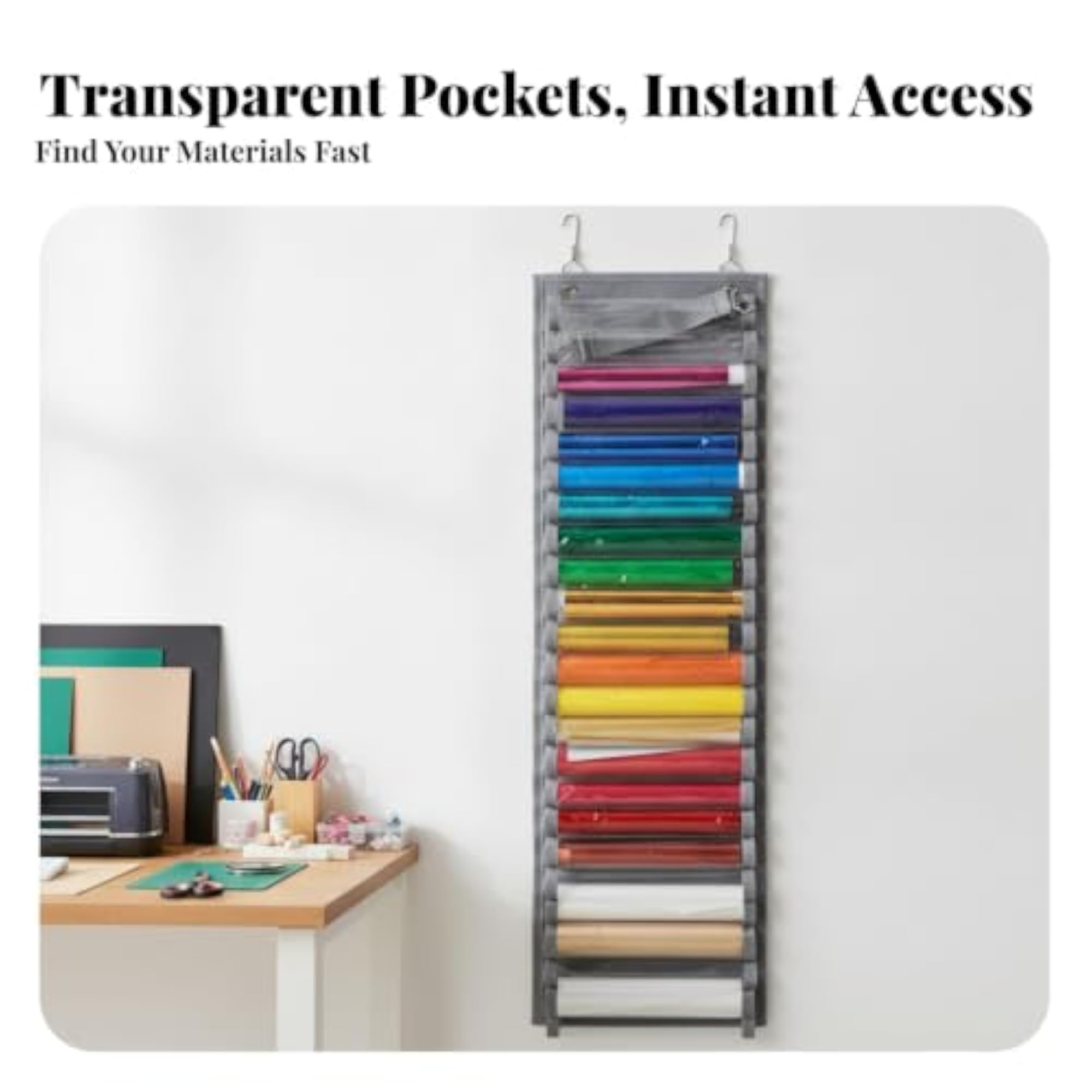 Transparent Wall Hanging Organizer with Pockets
