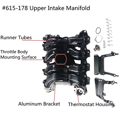Image of 615-178 Upper Intake Manifold Replacement for Ford Crown Victoria Mus-tang Thunderbird Lincoln Town Car Grand Marquis 4.6L V8 SOHC 1996-2000 F8AZ9424CA F8AZ9424BC