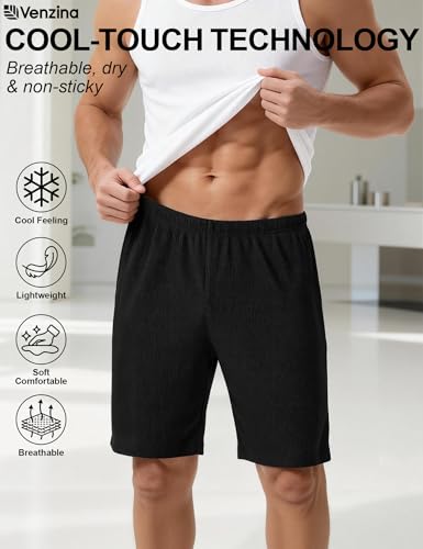 Image of Venzina Sports Shorts for Man Shorts Pant for Men Cooling Breathable Textured Fabric with Elastic Waistband for Gym Running Workout Training