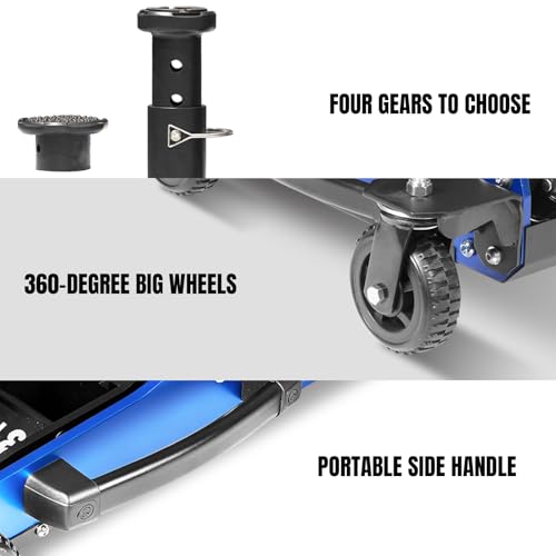 Image of Jack Boss 3 Ton Off Road Jack with Big Wheels, Dual Pumps Hydraulic Lift, Heavy Duty Off Road for Trucks and SUV, Off-Road Vehicle Jack