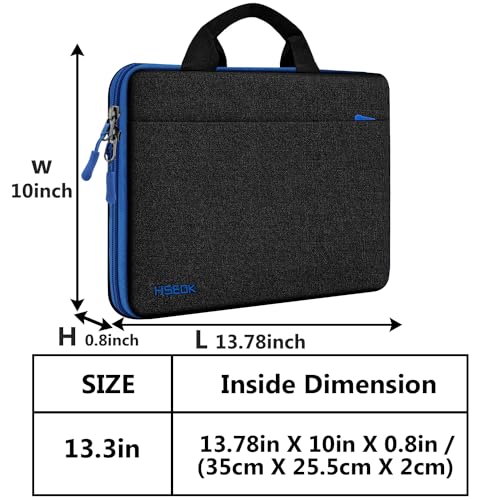 Image of Hseok Laptop Sleeve 13-14 Inch Case Briefcase Compatible with MacBook Neo Pro 14 M5 /M4 /M3 /M2 /M1, All Models 13.3 Mac Air /Pro, XPS 13 14, Most Popular 13 inch-14 inch Notebooks,B01K02