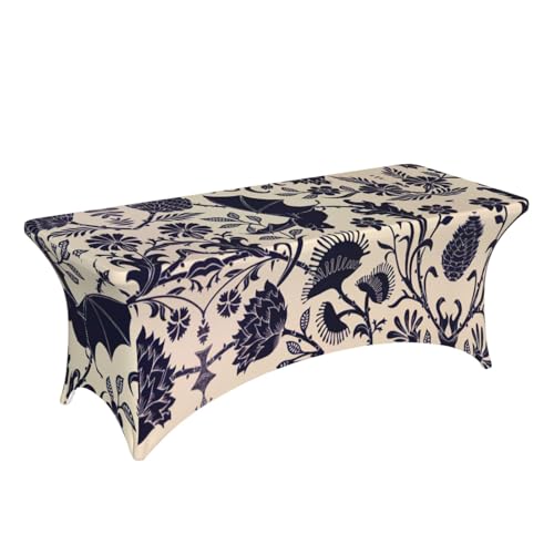 Housse de table extensible rectangulaire en élasthanne imprimé chic