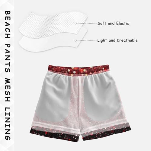 Pigsaly Boys Swim Trunks Scarlet Vermilion Gradient Flashing Glitter Boys Board Shorts Swimsuit Swimwear Bathing Suit 5T4