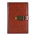 Produktbild Ai-life Retro Vintage PU Leder Zahlenschloss Tagebuch Schreiben Notebook Planer, A5 Size(215x150mm) Passwort Tagebuch Notizblock, Secret Tagebuch Notizbuch mit Schloss Passwort Kodiert Stifthalter