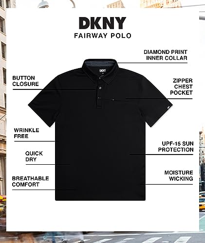 Polo para Hombre DKNY de Manga Corta, Quick Dri Fit para Golf y Rendimiento con Bolsillo miniatura 2