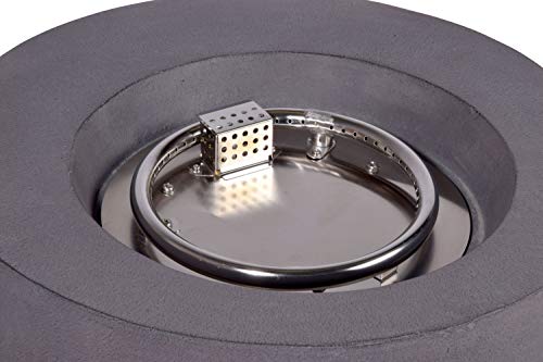 dobar® 35442e Lava-Ofen Calido - Gaskamin Outdoor aus Magnesia - Gasfeuerstelle mit Lavasteinen - Gartenkamin inkl. Deckel & Schutzhülle - Gasofen für Garten/Terrasse/Balkon - 48 x 48 x 66 cm