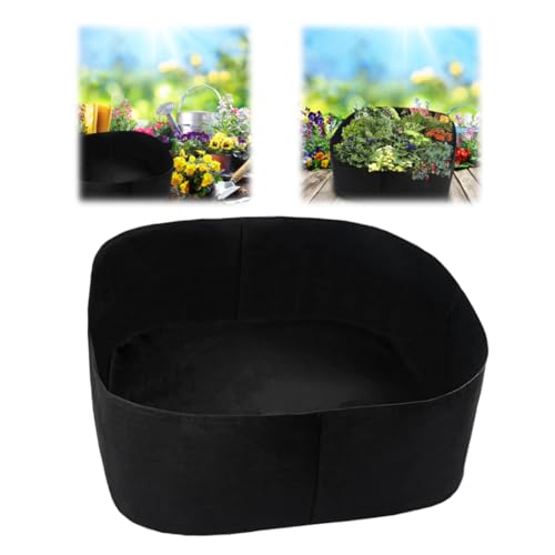 Cama de jardín elevada rectangular en fieltro negro para cultivo exterior 7