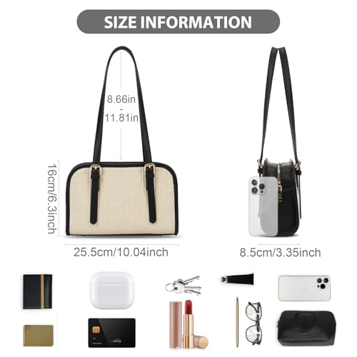 Straw Shoulder Bag for Women Woven Beach Purse Summer Purse Straw Bags for Women 20252