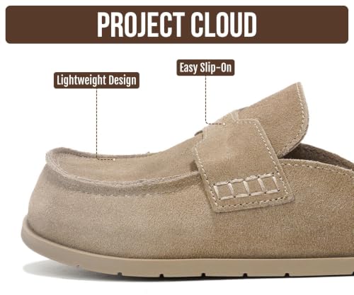 Image of Project Cloud 100% Genuine Leather Womens Clogs - Plush & Soft Insole with Arch Support Non Slip Mules & Clogs for Women Footwear - Water Resistant Women Shoes (Foamy)