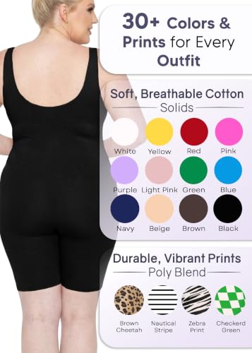 Image of STRETCH IS COMFORT Womens Plus Size Tank Unitard Athletic Rompers For Women