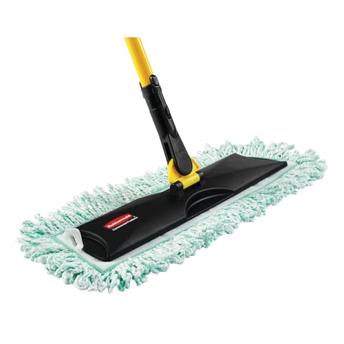 Image of Rubbermaid Commercial Products HYGEN 60 inch Microfiber Dust Pad with Fringe, Green, For Janitorial /Professional Cleaners and Heavy-Duty industrial Cleaning /Dusting /Sweeping