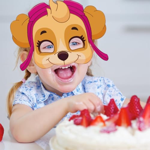 Image of PATPAT 12pcs Cartoon Woof Team Party Mask for Kids, Cute Animal Masks for Kids Roleplay, Playful Party Prop Paper Masks for Kid Cosplay Half Face Mask for Children's Day, Birthday