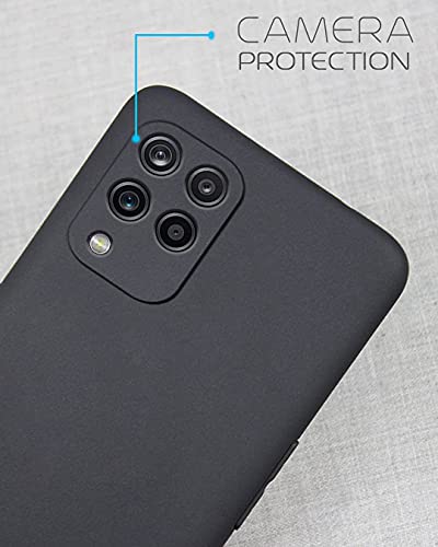 Image of Mobile Back Cover Case for Samsung M12 (Silicone Case|CameraProtection|Black SC1510)