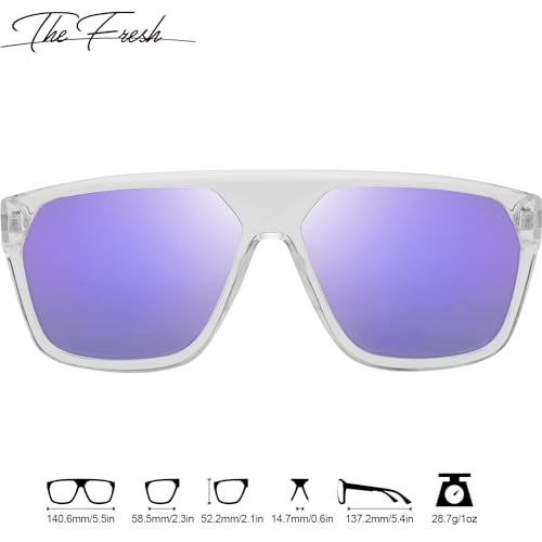 Image of The Fresh Large Oversized Fashion Square Flat Top Sunglasses - Exquisite Packaging