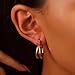 VISSUX Gold Hoop Earrings, Delicate Oval Chunky Gold Earrings for Women, Fashionable Exquisite Statement Gold Hoop Earrings Jewelry Gift (GoldB-Stainless steel)