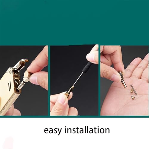 Encendedor portátil recargable con rueda de metal dorado miniatura 4