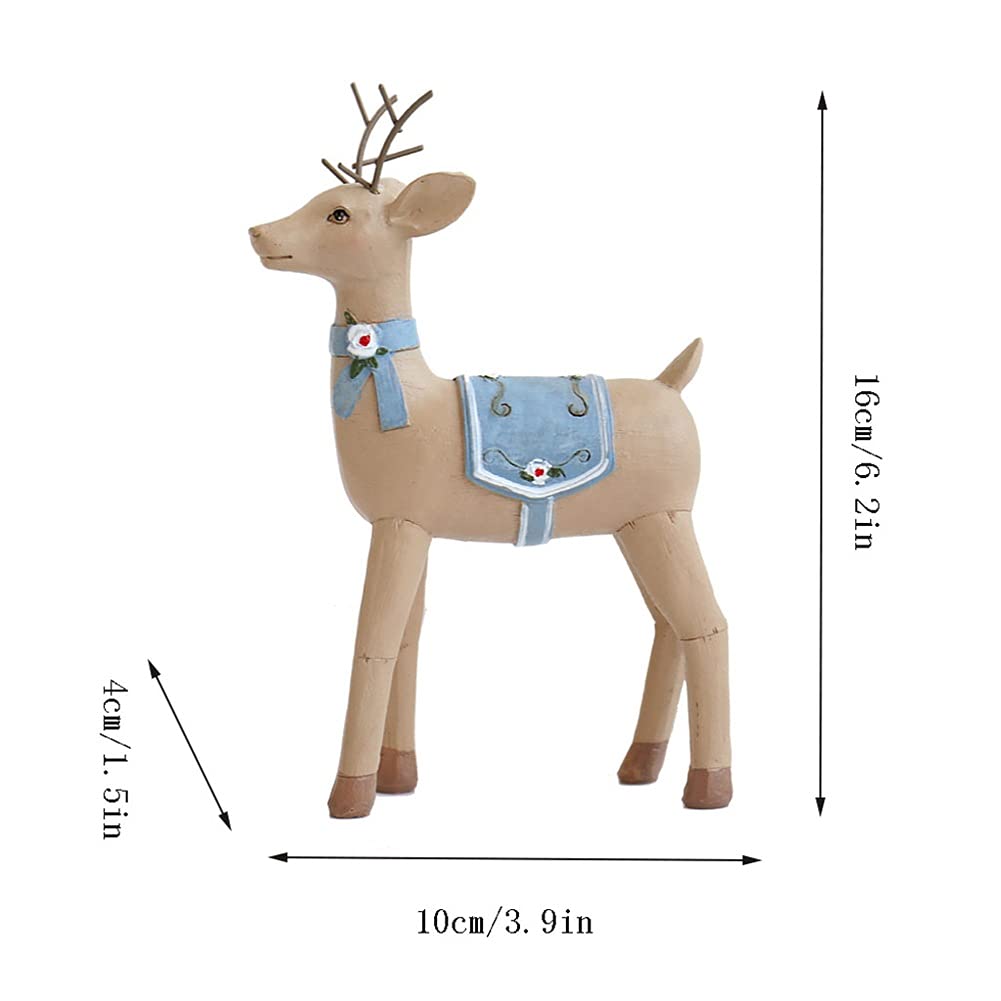 Sculpture Malowane Deer Dekoracje Desktop Europejskie Retro Małe Dekoracje Dom Salon Wino Szafka Desktop Rzemiosło Statue