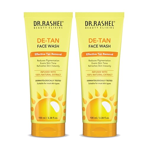 Image of DR.RASHEL De-Tan with Clove & Peppermint for Tan Removal & Fresh Skin | All Skin Types Face Wash| Pack of 2 (100 ml Each)