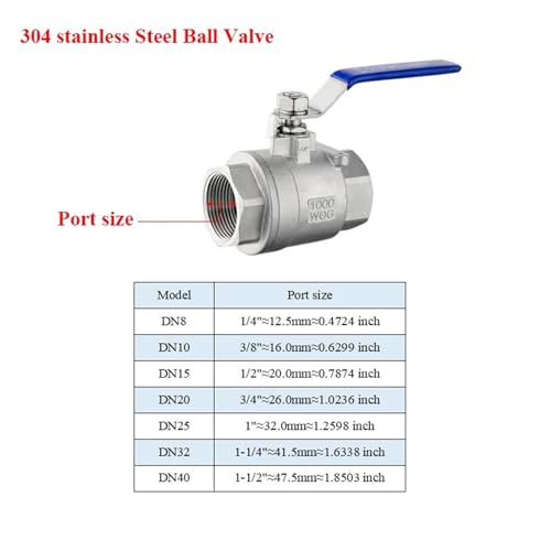 Válvula de bola de acero 304 contra fugas e interruptor de agua con rosca hembra 7