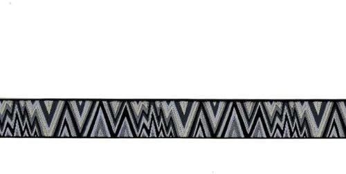 Renaissance Ribbons Black/White 7/8in Kaffe Fasset Flame Stitch Ribbon