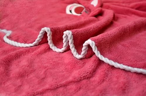 Image of Lotso Bear Bath Towel for Kids Oversized Microfiber Beach Towel Lightweight Quick Dry (30x60 Inches) (Strawberry)