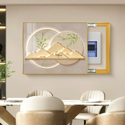 Cache compteur électrique mural Gold 55x45cm pour tableau de distribution