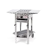 Gasgrill-Kombibräter 3,65 kW fahrbar mit Grillrost, Stahlpfanne und Abstellplatten 1-flammig Gasgrill Grill Gastrobräter Profigrill Verein