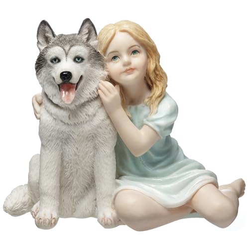 Estatua decorativa perro husky 4.13 in multicolor