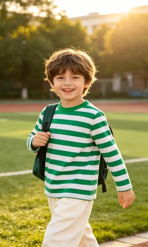 Image of Magic Park 6M-14Y Kid Striped T-Shirt Boys Cotton Tee Basic Top