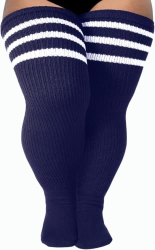 Image of LOUSGUTA Plus Size Thigh High Socks for Thick Thighs- Extra Long Womens Cable Knitted Over Knee High Leg Warmer