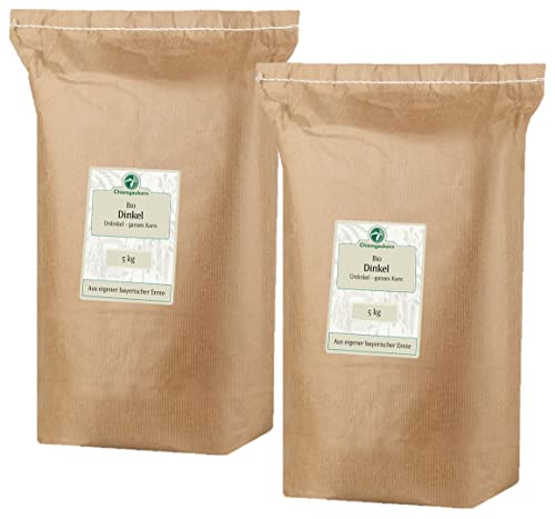Chiemgaukorn Bio Dinkel Ganzes Korn Vorrats-Set 2 x 5 kg, Urdinkel
