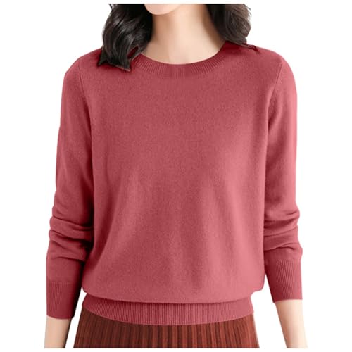 Jersey Punto Mujer,suéter Informal de Punto Pullover Suéter Manga Larga Jersey Jumper Holgado Larga Pullover De Punto suéter de Punto Acanalado Casual básico de Fondo suéter